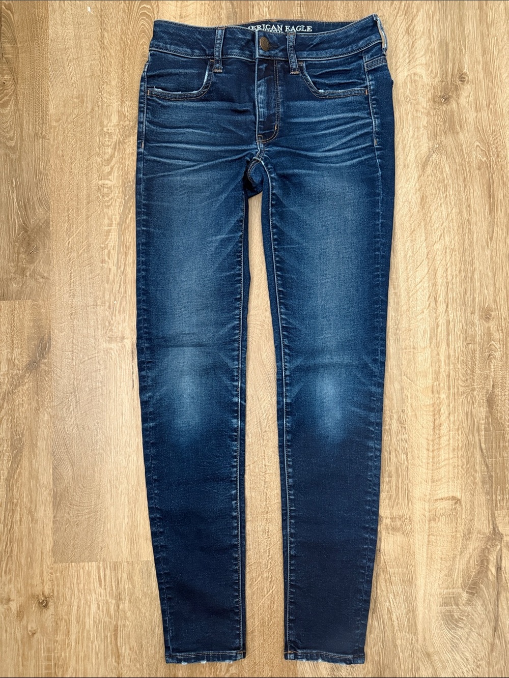 American Eagle Outfitters Women's Dark Blue Super Stretch Jegging Jeans